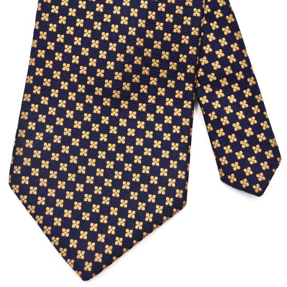 Brooks Brothers Other - Brooks Brothers Makers Silk Tie Blue Gold Floral Medallion Woven England USA